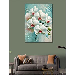 Kanvas Tablo Orkide Ve Beyaz Çiçekler 50x70 cm
