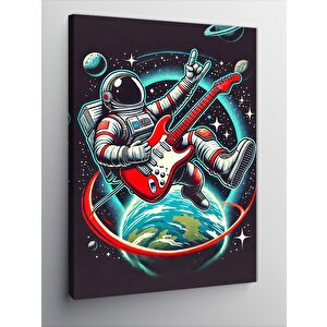 Kanvas Tablo Uzayda Gitar Çalan Astronot 50x70 cm