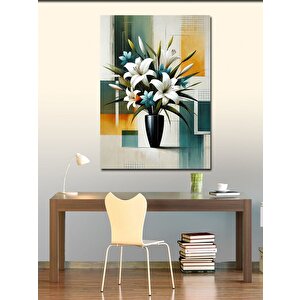 Kanvas Tablo Zarif Beyaz Çiçek Aranjmanı 100x140 cm