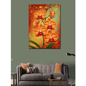 Kanvas Tablo Turuncu Orkide Çiçekleri 100x140 cm
