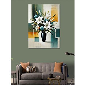Kanvas Tablo Zarif Beyaz Çiçek Aranjmanı 50x70 cm