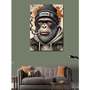 Kanvas Tablo Farm Şapkalı Maymun 100x140 cm
