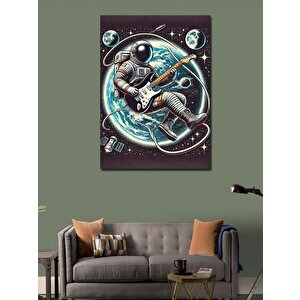 Kanvas Tablo Ayda Gitar Çalan Astronot 100x140 cm