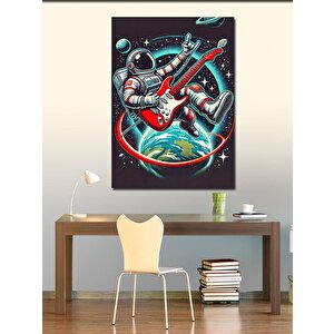 Kanvas Tablo Uzayda Gitar Çalan Astronot 100x140 cm