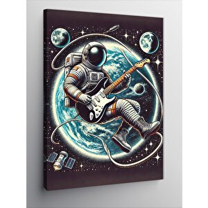 Kanvas Tablo Ayda Gitar Çalan Astronot 50x70 cm