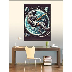Kanvas Tablo Ayda Gitar Çalan Astronot 50x70 cm