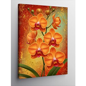 Kanvas Tablo Turuncu Orkide Çiçekleri 70x100 cm