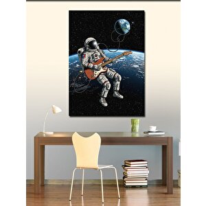 Kanvas Tablo Uzayda Gitar Çalan Astronot 100x140 cm