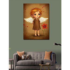 Kanvas Tablo Melek Çocuk Ve Çiçek 70x100 cm