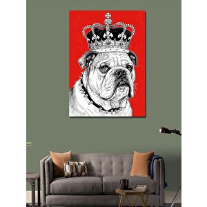 Kanvas Tablo Kraliyet Bulldog Çizimi 100x140 cm