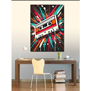 Kanvas Tablo Patlayan Kaset Çizimi 100x140 cm