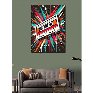Kanvas Tablo Patlayan Kaset Çizimi 100x140 cm
