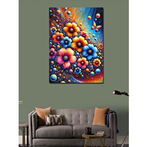 Kanvas Tablo Renkli Çiçek Deseni Ve Canlılık 100x140 cm