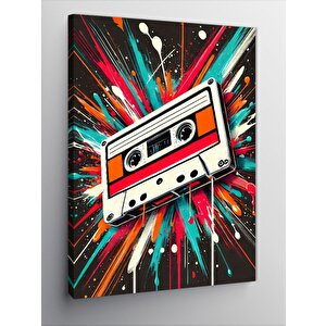 Kanvas Tablo Patlayan Kaset Çizimi 70x100 cm