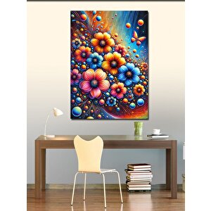 Kanvas Tablo Renkli Çiçek Deseni Ve Canlılık 70x100 cm