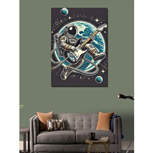 Kanvas Tablo Uzayda Gitar Çalan Astronot 100x140 cm