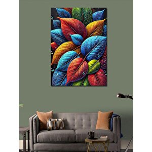 Kanvas Tablo Renkli Yaprak Deseni 50x70 cm