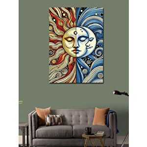 Kanvas Tablo Güneş Ve Ay Deseni 100x140 cm