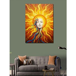Kanvas Tablo Güneş Ve Kadın Yüzü 100x140 cm