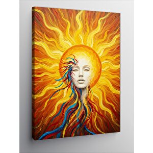 Kanvas Tablo Güneş Ve Kadın Yüzü 70x100 cm