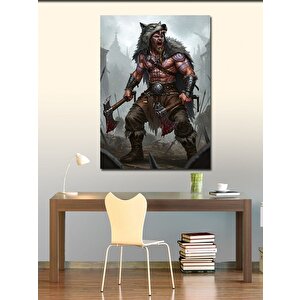 Kanvas Tablo Barbar Savaşçı Ve Kılıç 70x100 cm
