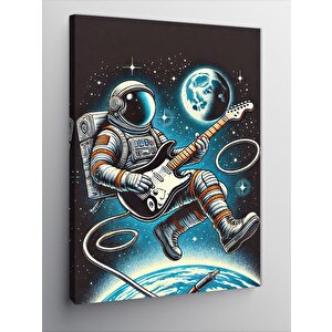 Kanvas Tablo Uzayda Gitar Çalan Astronot 100x140 cm