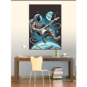 Kanvas Tablo Uzayda Gitar Çalan Astronot 100x140 cm