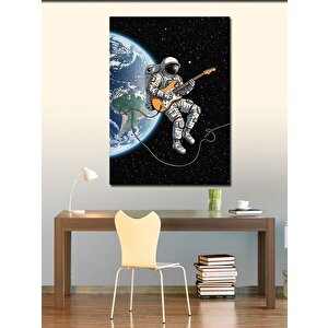 Kanvas Tablo Uzayda Gitar Çalan Astronot 100x140 cm