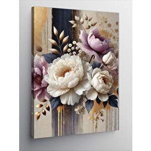 Kanvas Tablo Zarif Beyaz Çiçekler 70x100 cm