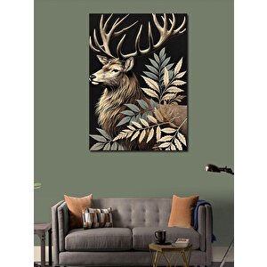 Kanvas Tablo Antik Geyik Ve Yaprak Sembolü 50x70 cm
