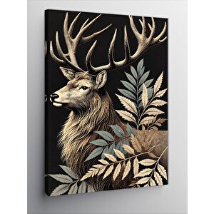 Kanvas Tablo Antik Geyik Ve Yaprak Sembolü 100x140 cm