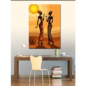 Kanvas Tablo Afrikalı Kadınlar Ve Güneş 70x100 cm