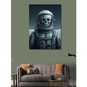 Kanvas Tablo Astronot Ve Kafatası 50x70 cm