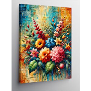 Kanvas Tablo Çiçeklerle Renkli Bahar 50x70 cm