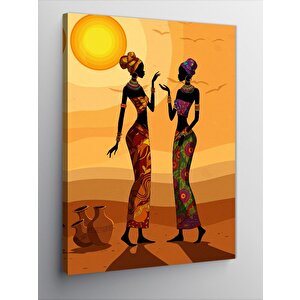 Kanvas Tablo Afrikalı Kadınlar Ve Güneş 100x140 cm