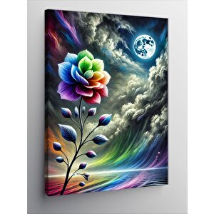 Kanvas Tablo Ayışığında Çiçek Figürü 70x100 cm