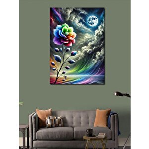 Kanvas Tablo Ayışığında Çiçek Figürü 70x100 cm