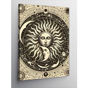 Kanvas Tablo Güneş Ve Ay Motifi 50x70 cm