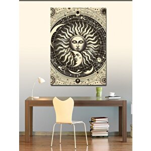 Kanvas Tablo Güneş Ve Ay Motifi 50x70 cm
