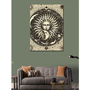 Kanvas Tablo Güneş Ve Ay Motifi 50x70 cm