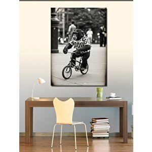 Kanvas Tablo Bisiklet Süren Maymun 100x140 cm