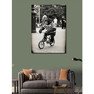 Kanvas Tablo Bisiklet Süren Maymun 100x140 cm