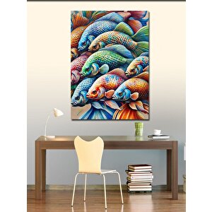 Kanvas Tablo Parlak Renklerde Balıklar 70x100 cm