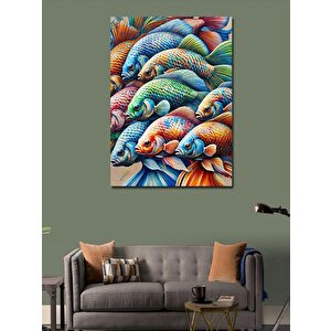 Kanvas Tablo Parlak Renklerde Balıklar 70x100 cm