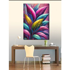 Kanvas Tablo Renkli Yapraklar Deseni 100x140 cm