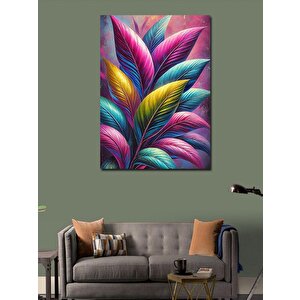 Kanvas Tablo Renkli Yapraklar Deseni 100x140 cm