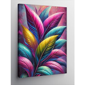 Kanvas Tablo Renkli Yapraklar Deseni 50x70 cm