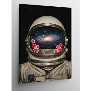 Kanvas Tablo Uzayda Astronot Ve Galaksi 100x140 cm