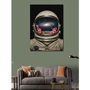 Kanvas Tablo Uzayda Astronot Ve Galaksi 100x140 cm