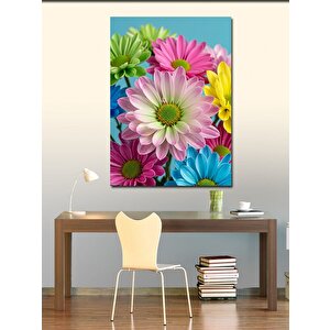 Kanvas Tablo Pembe Çiçek Deseni 100x140 cm